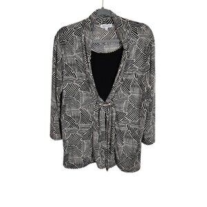 Serengeti Geometric Print Blouse in Black and White - Size large